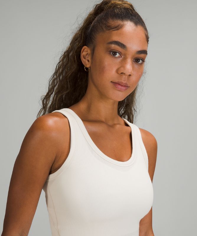 Tank Top Lululemon Hold Tight Scoop Neck Tank Top Mujer Blancos | 29138-FTNB