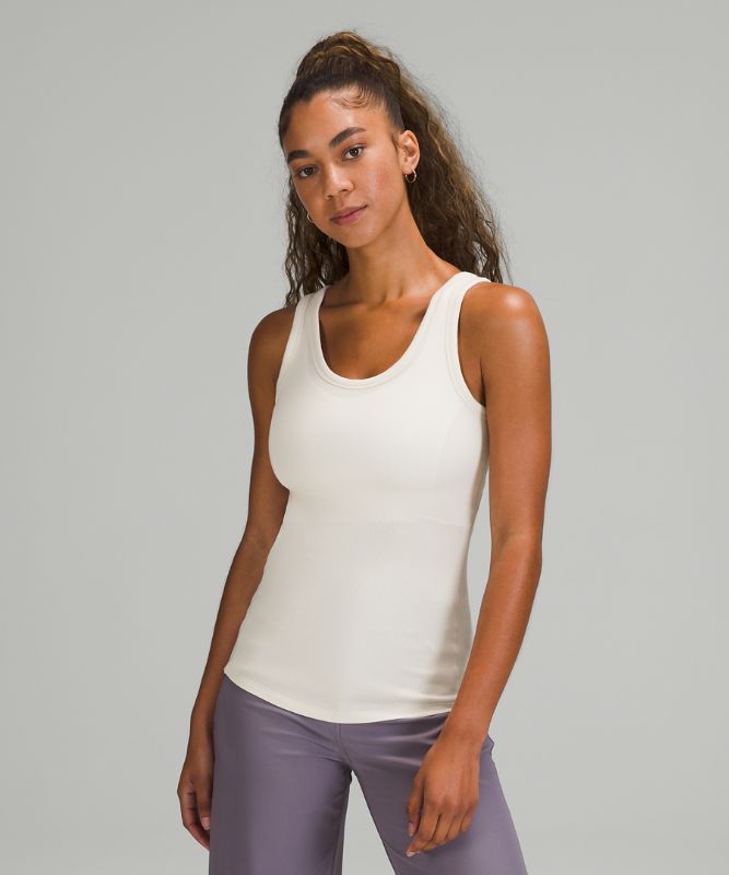 Tank Top Lululemon Hold Tight Scoop Neck Tank Top Mujer Blancos | 29138-FTNB