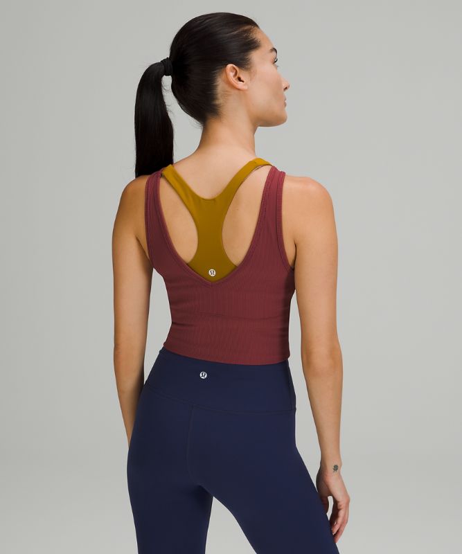 Tank Top Lululemon Power Pivot Tank Rib Mujer Mulled Wine | 72196-VTKP