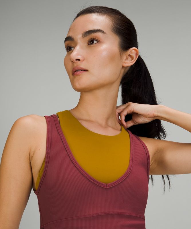 Tank Top Lululemon Power Pivot Tank Rib Mujer Mulled Wine | 72196-VTKP