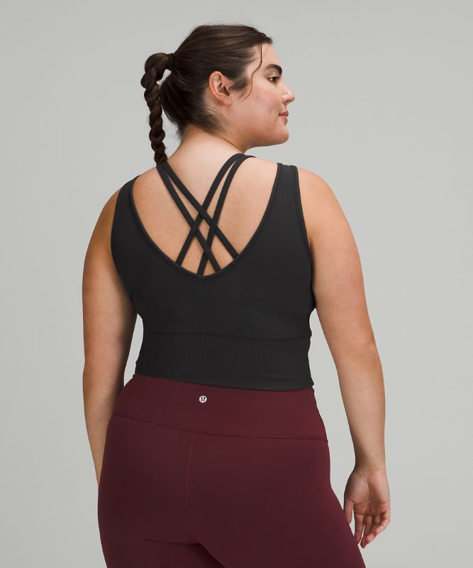 Tank Top Lululemon Power Pivot Tank Top Rib Mujer Negros | 45630-ARCD