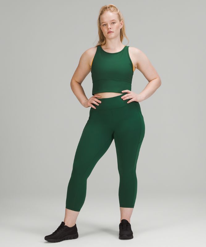 Tank Top Lululemon Power Pivot Tank Top Rib Mujer Verdes | 38452-HOTN