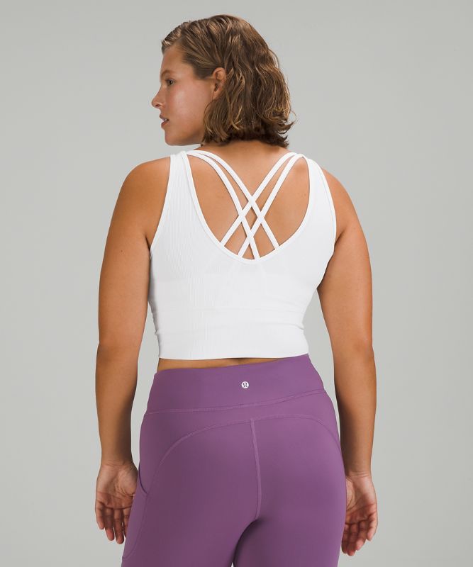 Tank Top Lululemon Power Pivot Tank Top Rib Mujer Blancos | 82951-EZWD