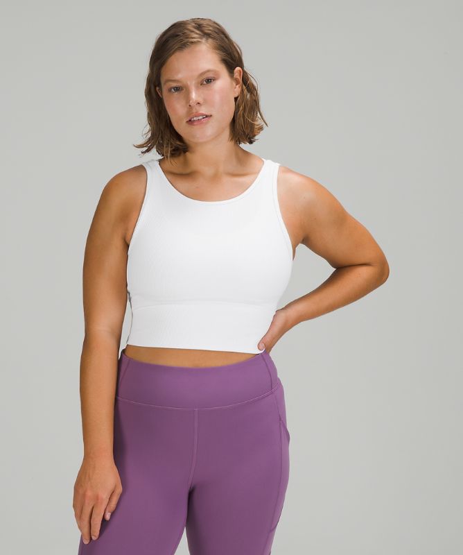 Tank Top Lululemon Power Pivot Tank Top Rib Mujer Blancos | 82951-EZWD