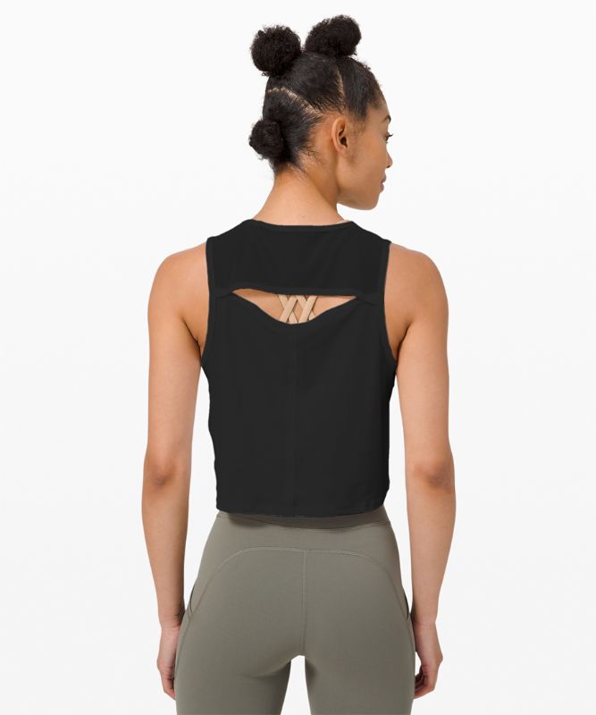 Tank Top Lululemon Sculpt Cropped Tank Mujer Negros | 76159-FPRB