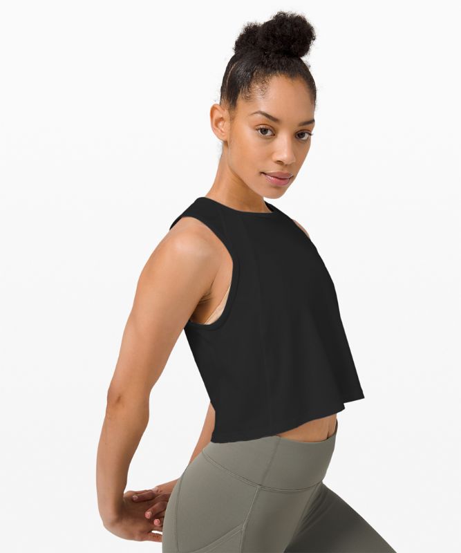 Tank Top Lululemon Sculpt Cropped Tank Mujer Negros | 76159-FPRB