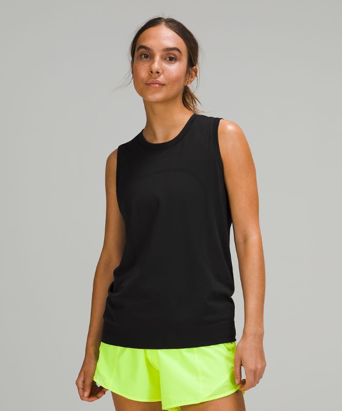 Tank Top Lululemon Swiftly Breathe Muscle Tank Top Mujer Negros Negros | 42873-VTDX