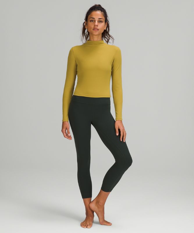 Tops Lululemon All Aligned Mock Neck Long Sleeve Mujer Dorados | 34097-BFRX