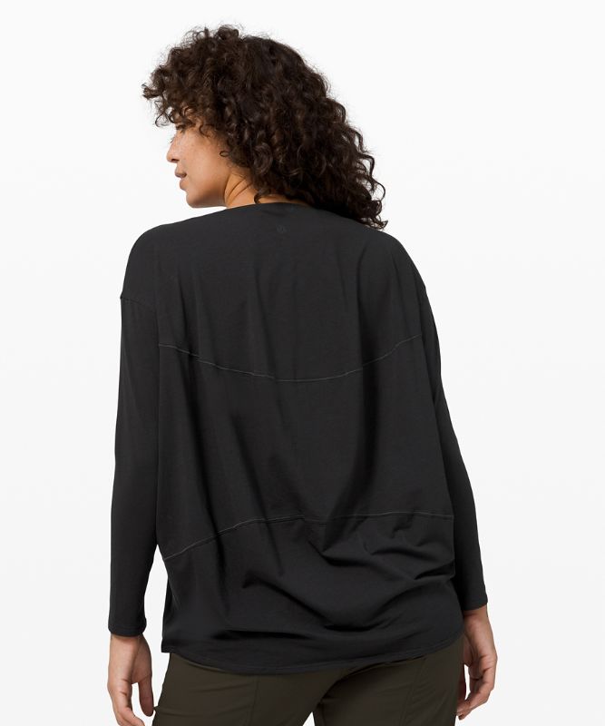 Tops Lululemon Back in Action Long Sleeve Mujer Negros | 90124-TMLF