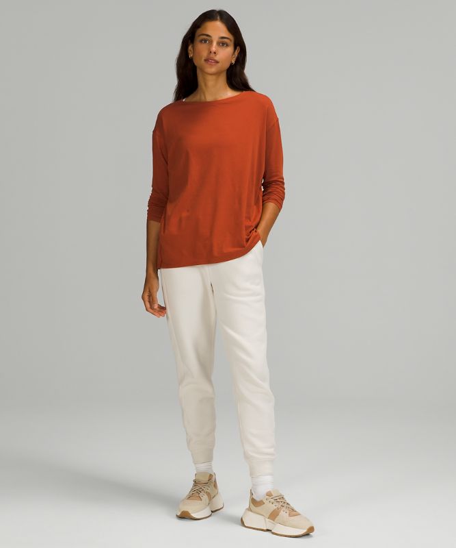 Tops Lululemon Back in Action Long Sleeve Mujer Rojos Oscuro | 47321-QGFD