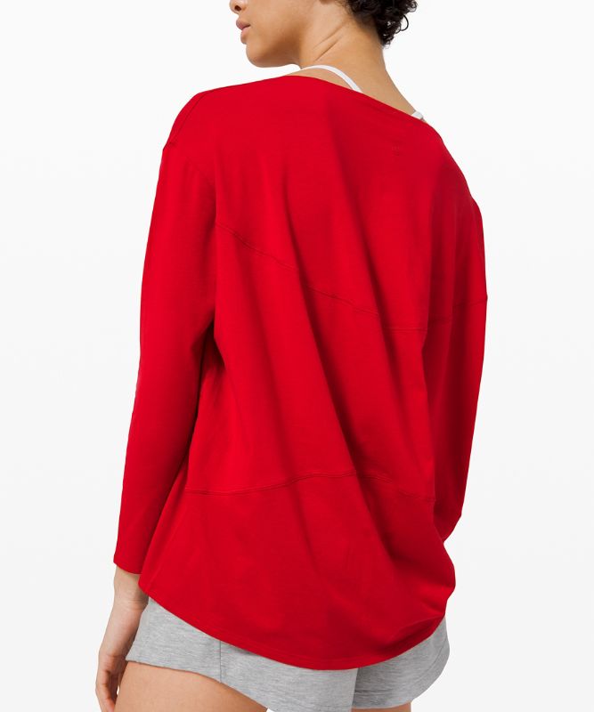 Tops Lululemon Back in Action Long Sleeve Mujer Rojos Oscuro | 84375-SZMU