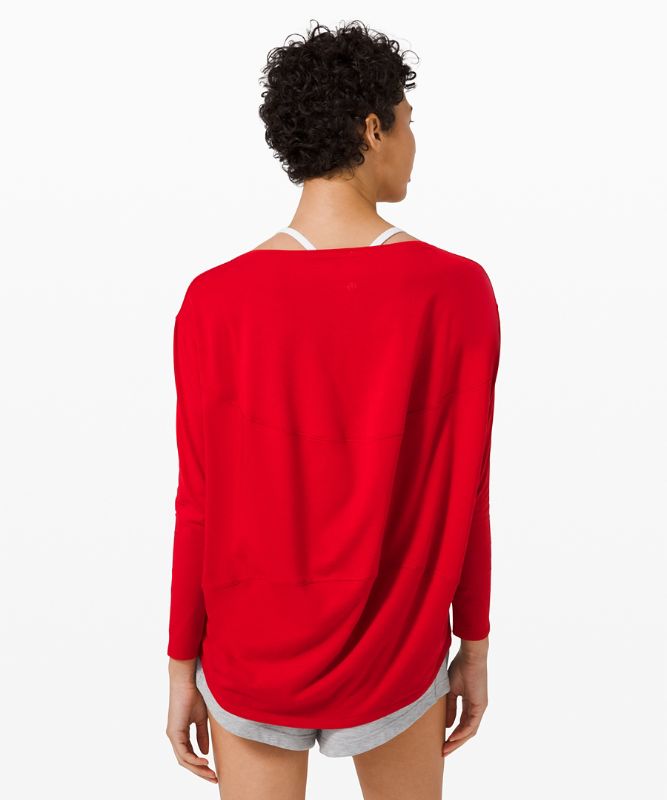 Tops Lululemon Back in Action Long Sleeve Mujer Rojos Oscuro | 84375-SZMU