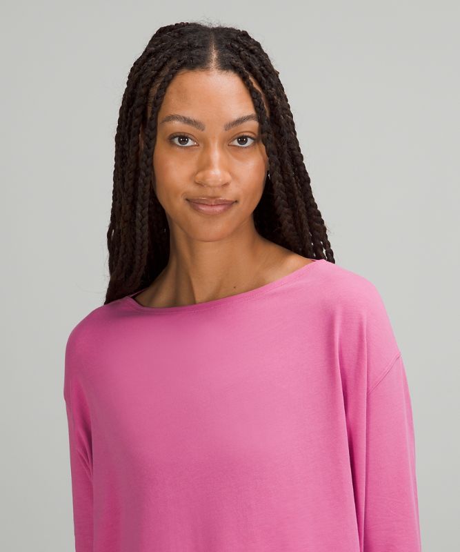 Tops Lululemon Back in Action Long Sleeve Mujer Rosas | 15308-THPE