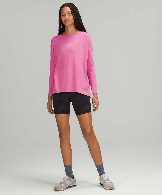 Tops Lululemon Back in Action Long Sleeve Mujer Rosas | 15308-THPE