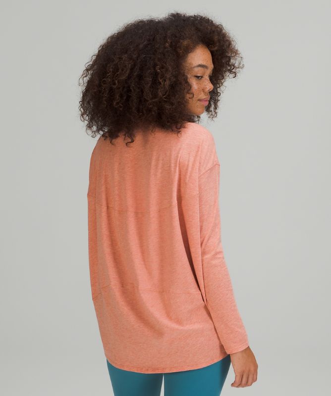 Tops Lululemon Back in Action Long Sleeve Mujer Rosas | 50674-YSCD