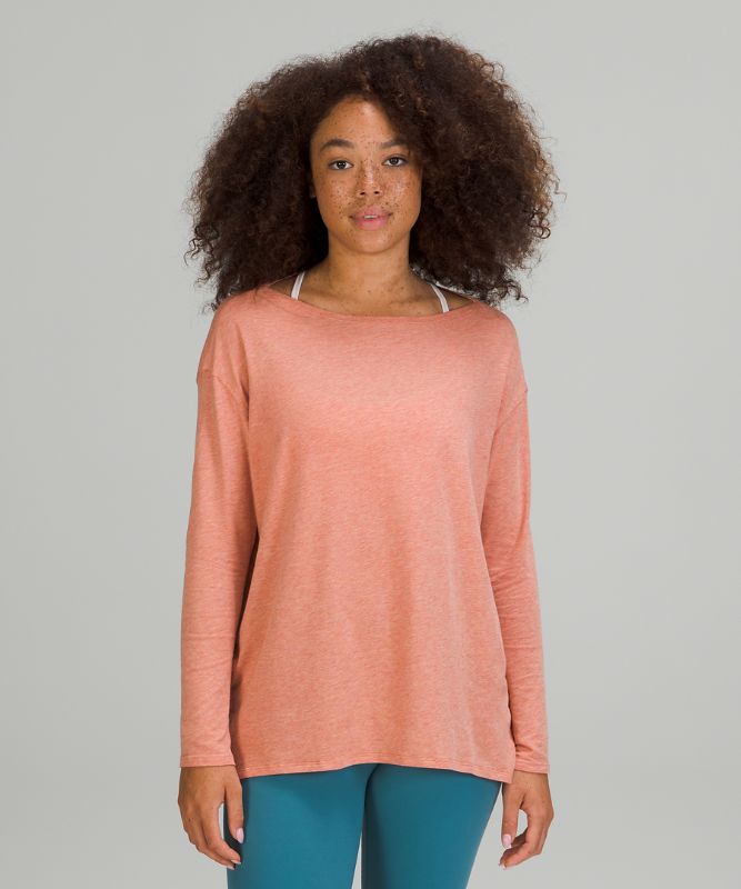 Tops Lululemon Back in Action Long Sleeve Mujer Rosas | 50674-YSCD