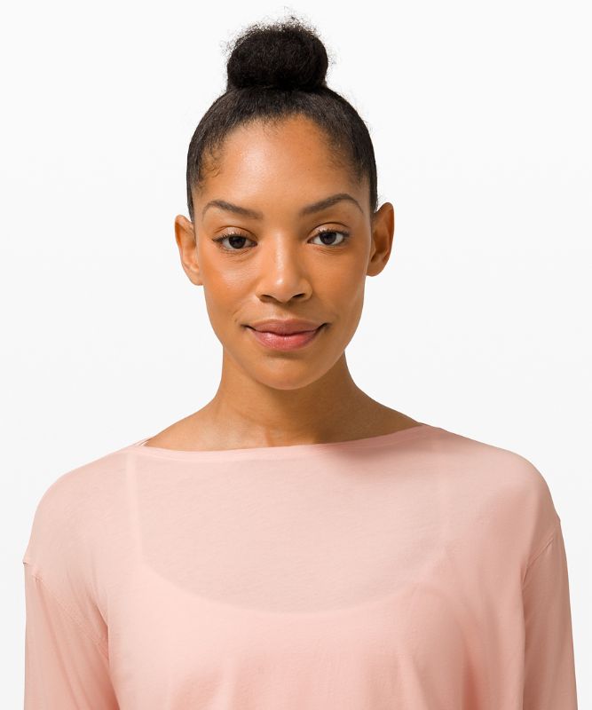 Tops Lululemon Back in Action Long Sleeve Mujer Rosas Blancos | 83794-PMHF