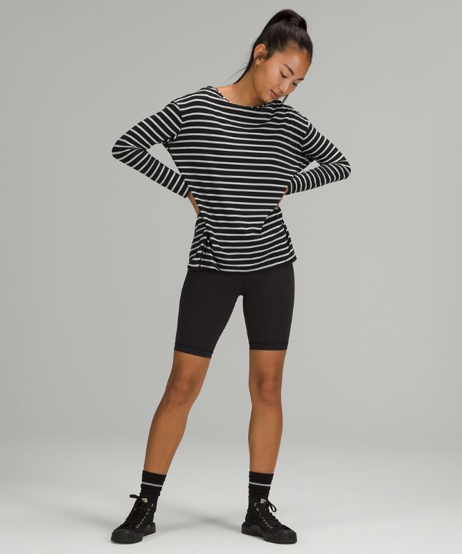 Tops Lululemon Back in Action Long Sleeve Mujer Negros | 52810-PCGQ