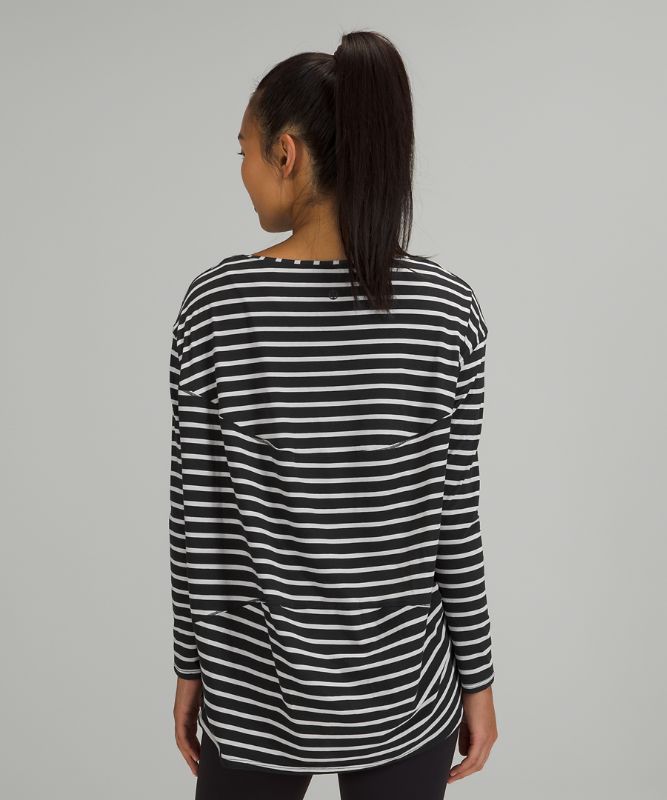 Tops Lululemon Back in Action Long Sleeve Mujer Negros | 52810-PCGQ