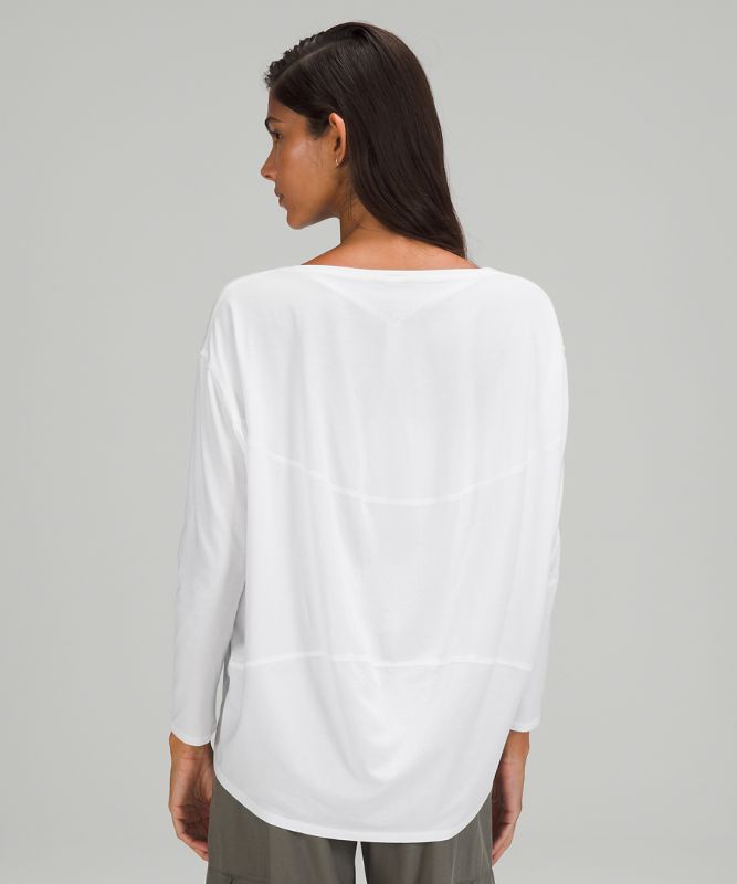 Tops Lululemon Back in Action Long Sleeve Mujer Blancos | 70196-UWBV