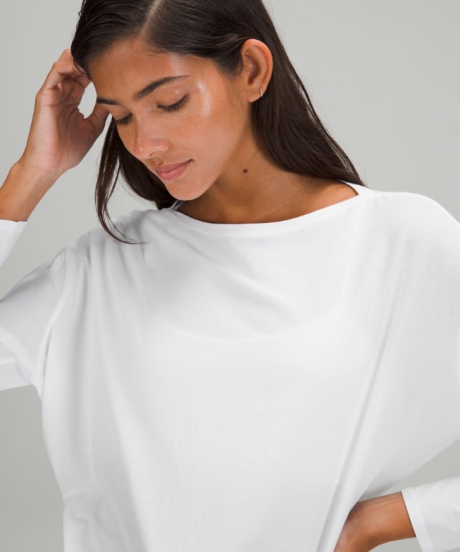 Tops Lululemon Back in Action Long Sleeve Mujer Blancos | 70196-UWBV