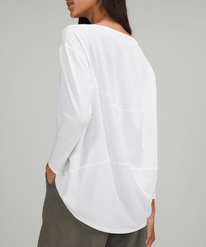 Tops Lululemon Back in Action Long Sleeve Mujer Blancos | 70196-UWBV