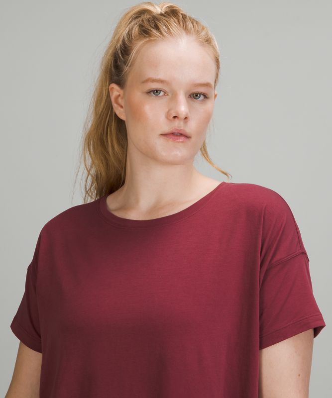 Tops Lululemon Cates Tee Mujer Mulled Wine | 05281-WBQD