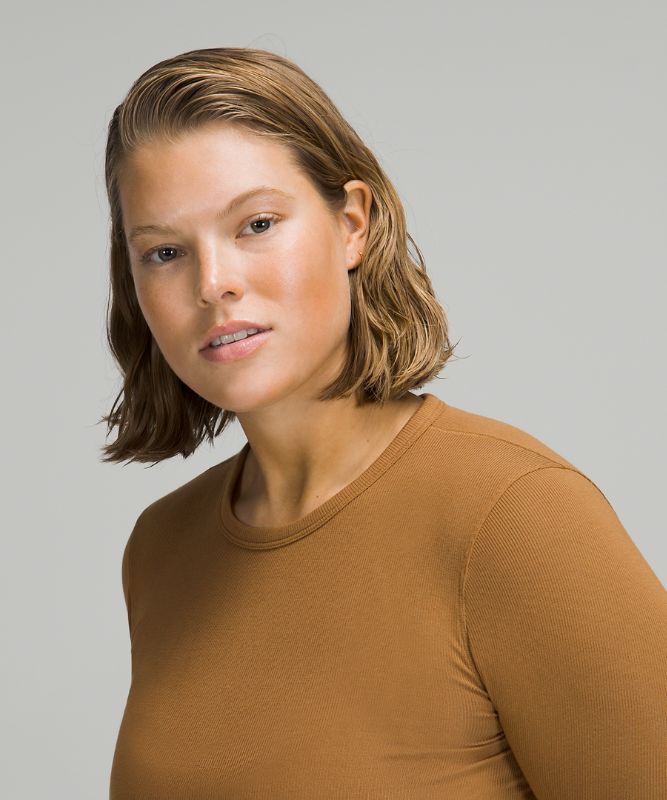 Tops Lululemon Hold Tight Long Sleeve Mujer Beige | 97013-KISB