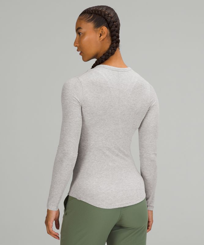 Tops Lululemon Hold Tight Long Sleeve Mujer Grises Claro | 89653-EOUJ