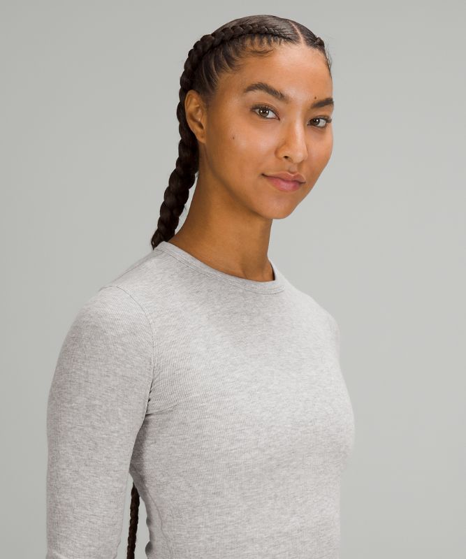 Tops Lululemon Hold Tight Long Sleeve Mujer Grises Claro | 89653-EOUJ