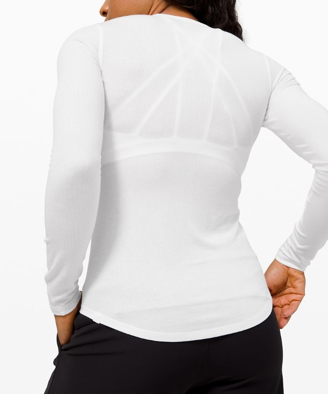 Tops Lululemon Hold Tight Long Sleeve Mujer Blancos | 93712-CFED