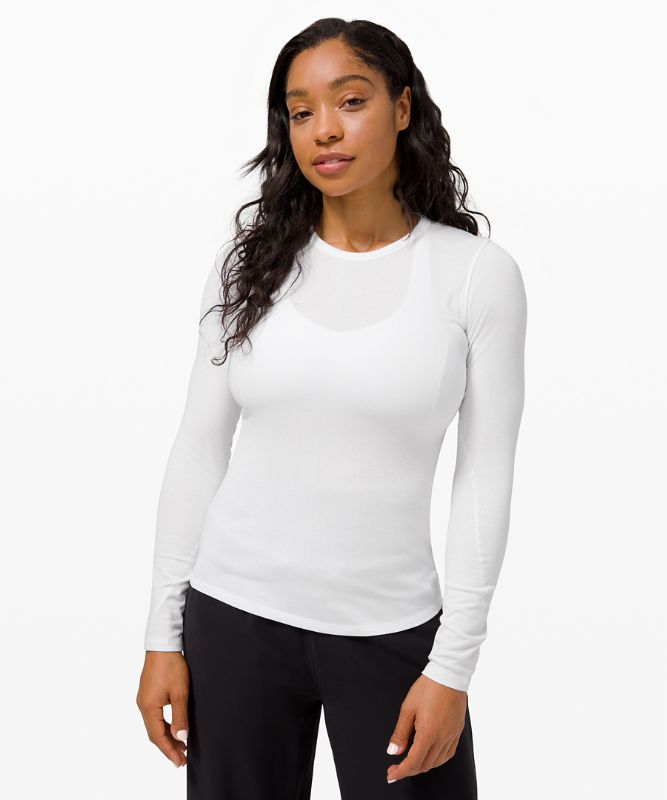 Tops Lululemon Hold Tight Long Sleeve Mujer Blancos | 93712-CFED