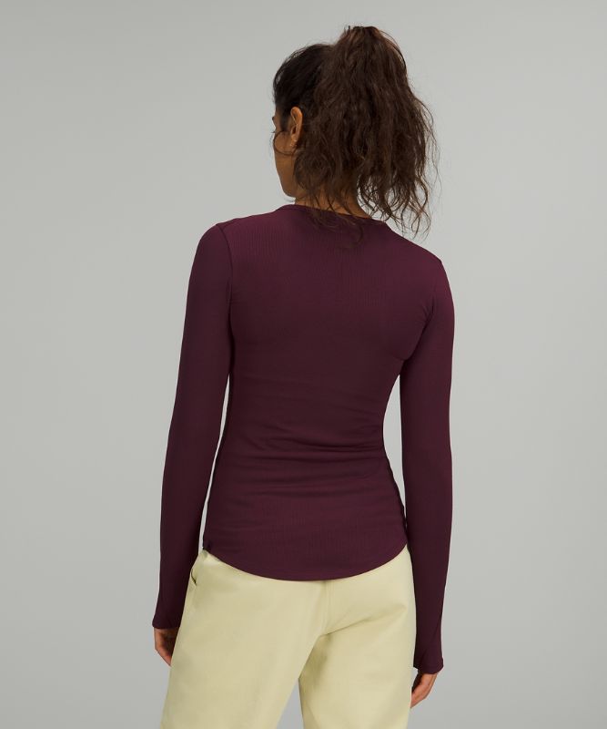 Tops Lululemon Hold Tight Long Sleeve Mujer Cassis | 74302-CPVR