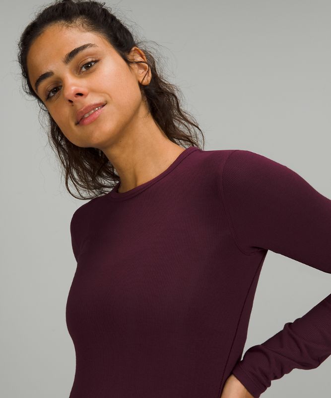 Tops Lululemon Hold Tight Long Sleeve Mujer Cassis | 74302-CPVR