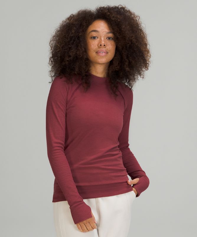 Tops Lululemon Keep the Heat Long Sleeve Mujer Mulled Wine | 32507-SECG