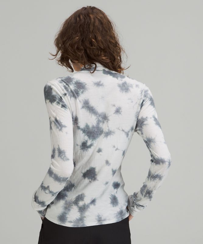 Tops Lululemon LAB Wool-Blend Tie Dye LS Long Sleeve Mujer Grises Grises Oscuro | 04163-UYJE