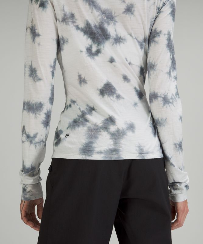 Tops Lululemon LAB Wool-Blend Tie Dye LS Long Sleeve Mujer Grises Grises Oscuro | 04163-UYJE