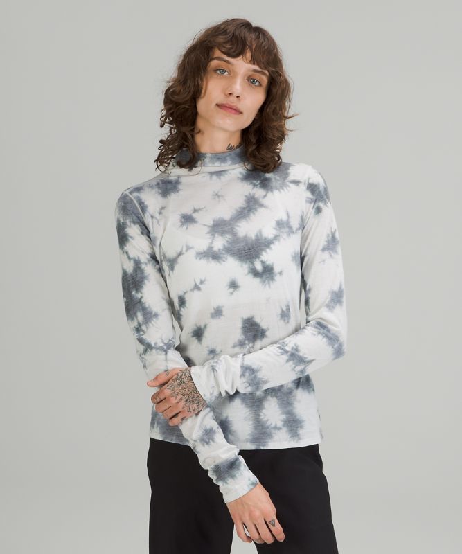 Tops Lululemon LAB Wool-Blend Tie Dye LS Long Sleeve Mujer Grises Grises Oscuro | 04163-UYJE