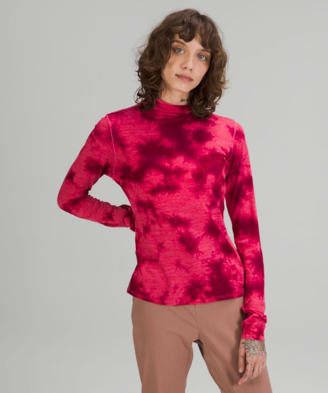 Tops Lululemon LAB Wool-Blend Tie Dye LS Long Sleeve Mujer Rosas | 15043-NRPL