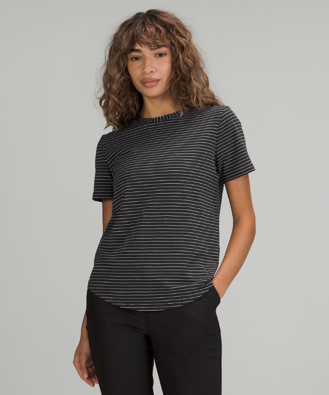 Tops Lululemon Love Crew Mujer Negros Blancos | 35217-BKOT