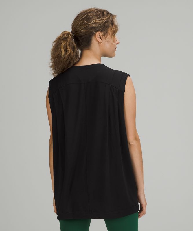 Tops Lululemon Modal Pleated Shoulder Tank Top Mujer Negros | 71829-YWDJ