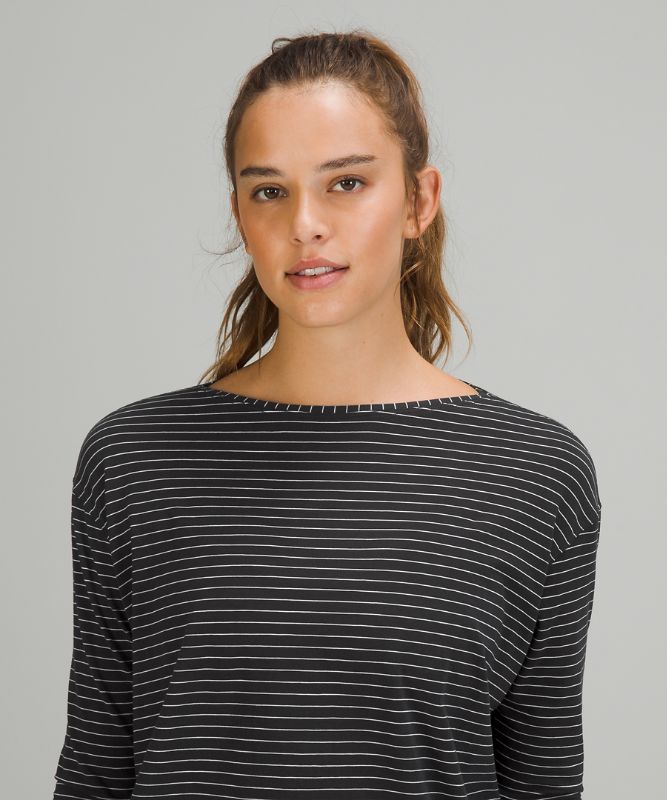 Tops Lululemon SKU:LW3FBUS Mujer Negros Blancos | 62901-IZGJ