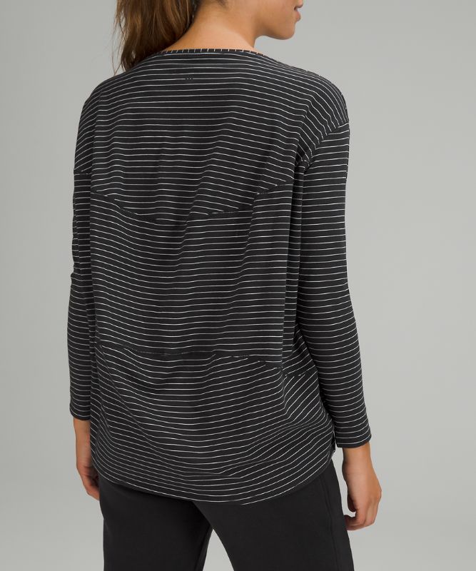 Tops Lululemon SKU:LW3FBUS Mujer Negros Blancos | 62901-IZGJ