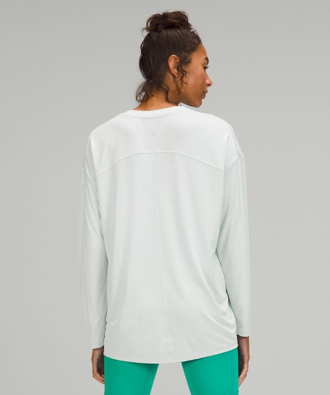 Tops Lululemon Side Cinch Long Sleeve Crew Mujer Ocean Air | 47621-IPTC