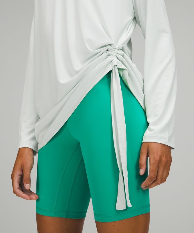 Tops Lululemon Side Cinch Long Sleeve Crew Mujer Ocean Air | 47621-IPTC