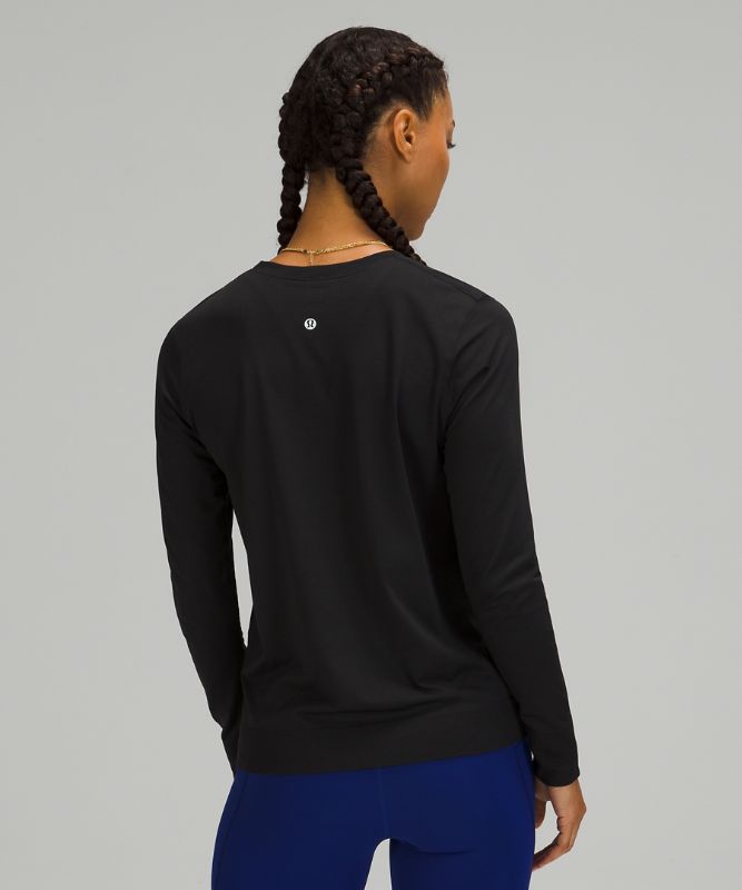 Tops Lululemon Swiftly Breathe Long Sleeve Mujer Negros Negros | 95347-IQVX