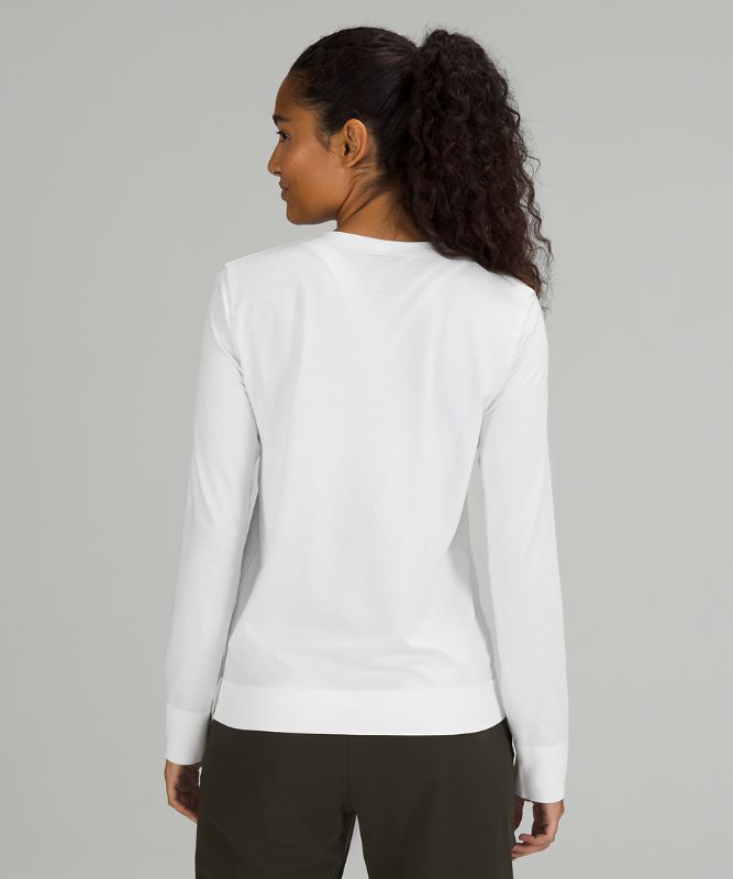 Tops Lululemon Swiftly Breathe Long Sleeve Mujer Blancos Blancos | 51206-NDRA