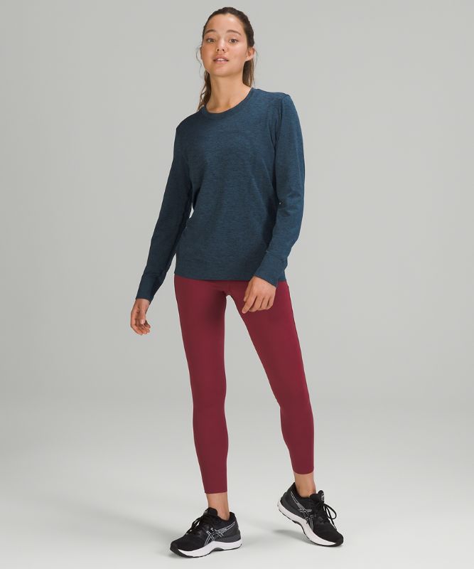 Tops Lululemon Swiftly Relaxed Long Sleeve Mujer Azul Marino Azules | 07932-CORP