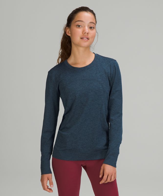 Tops Lululemon Swiftly Relaxed Long Sleeve Mujer Azul Marino Azules | 07932-CORP