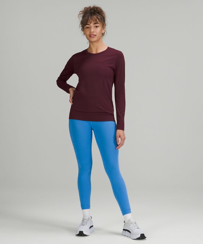 Tops Lululemon Swiftly Relaxed Long Sleeve Mujer Cassis / Cassis | 98702-WXHF